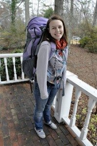caroline eubanks and her kelty arch backpack